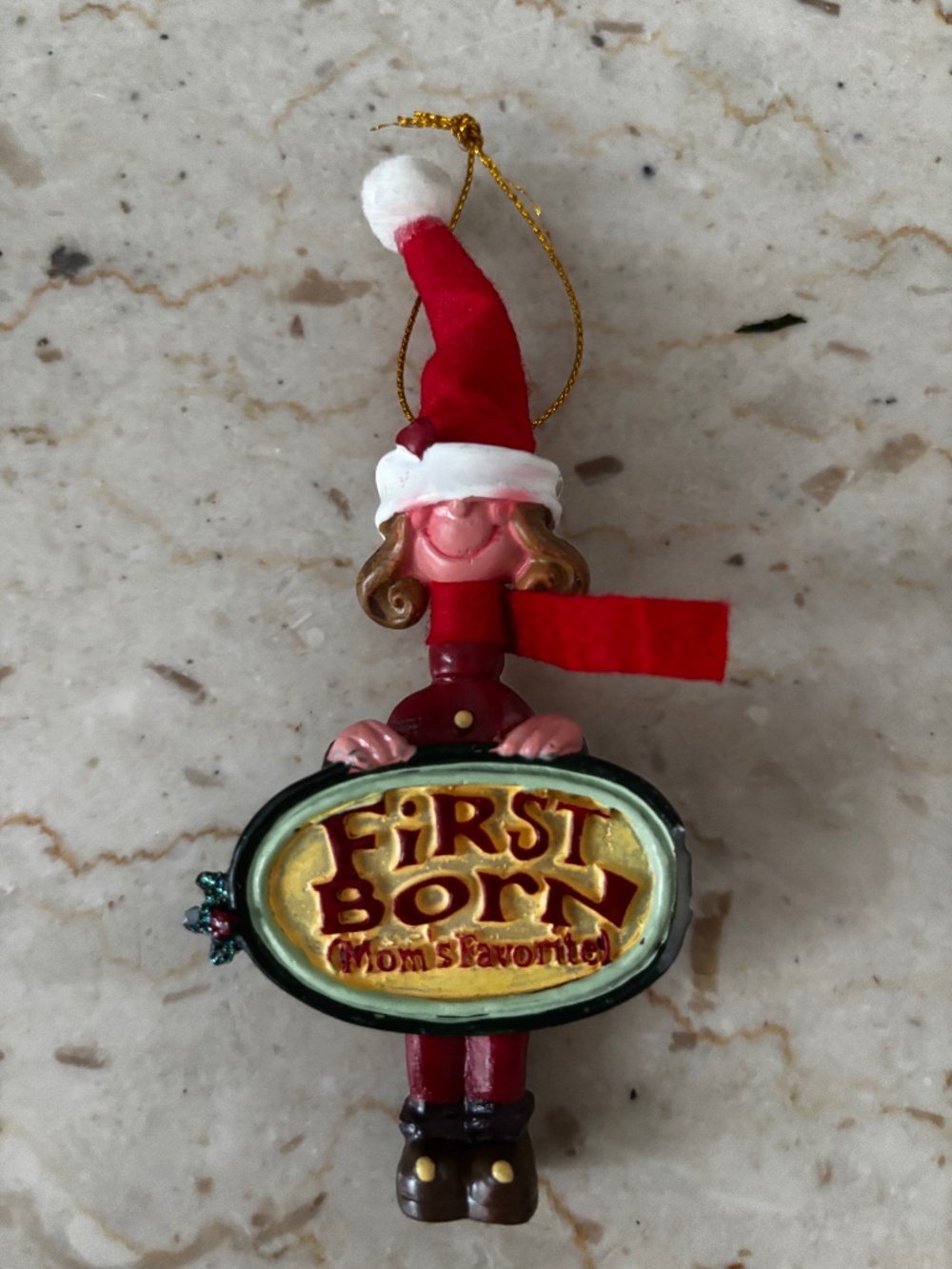 Vintage Kurt Adler "First Born Girl - Mom's Favorite" Christmas Ornament